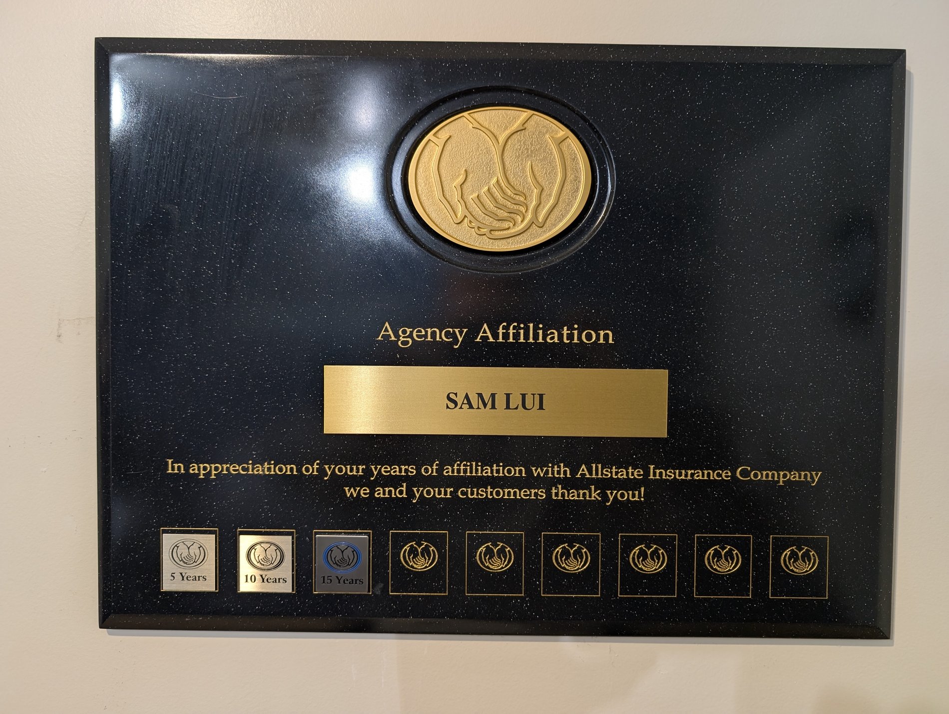 agency affiliation plaque
