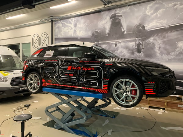 Semi covering d'une Audi RS3 dans nos ateliers fonctionnels