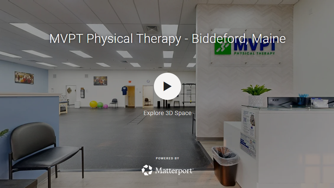 MVPT Physical Therapy's Biddeford, Maine clinic is located at 321 Elm Street, Suite 2 in the Elm Street Plaza in Biddeford, Maine. Our team is dedicated to providing expert care and personalized services to help patients recover from injuries, surgeries, chronic pain, and other physical setbacks. As part of your medical team, we work collaboratively with our patients and their medical team to help them move better, feel better, and live better.