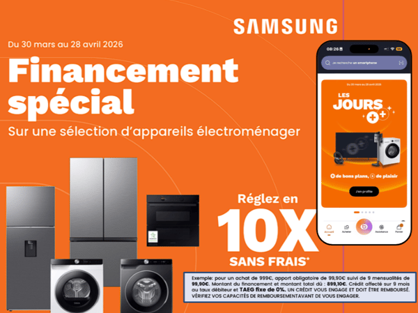 Électroménager Samsung à Angoulême : profitez du financement en 10x sans frais chez Boulanger Angoulême - Champniers