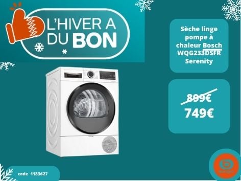 Retrouvez le Sèche linge pompe à chaleur Bosch WQG233DSFR dans votre magasin Boulanger Boulogne sur mer