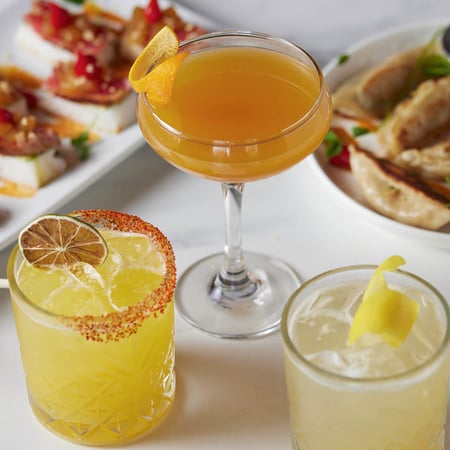 cocktails and food