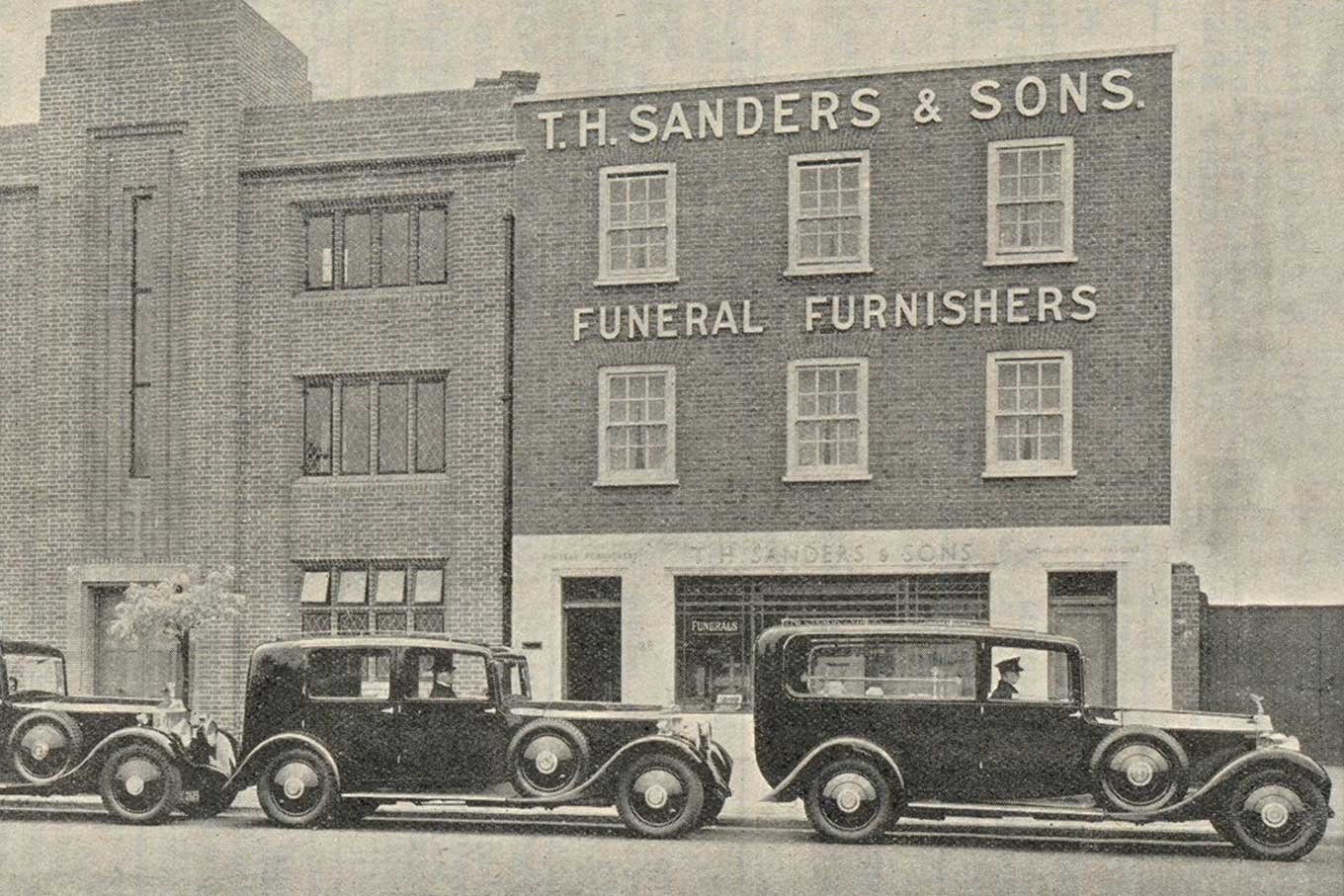 an historical image of TH Sanders funeral directors