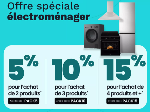 Choisissez parmi une large sélection de gros électroménagers et profitez de remises exceptionnelles.