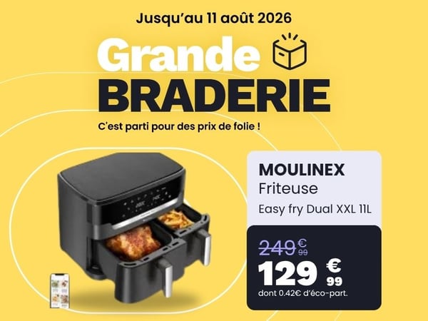 Friteuse sans huile MOULINEX Easy fry Dual XXL 11L EZ942HF0
