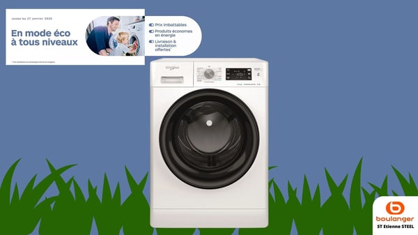 Lave linge hublot WHIRLPOOL FFBP9489BVFR dans votre magasin Boulanger St Etienne STEEL !