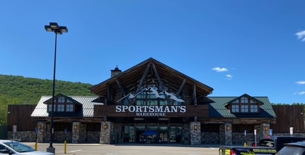 The front entrance of Sportsman's Warehouse in Elmira