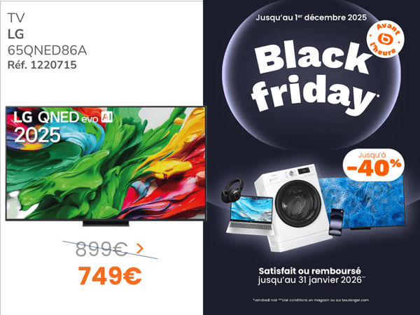 Catalogue TV Black Friday à  Boulanger La Rochelle Angoulins