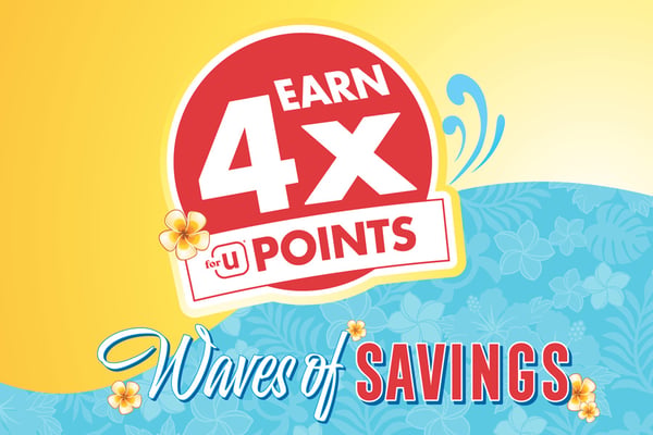earn four time the points on the for you app waves of savings