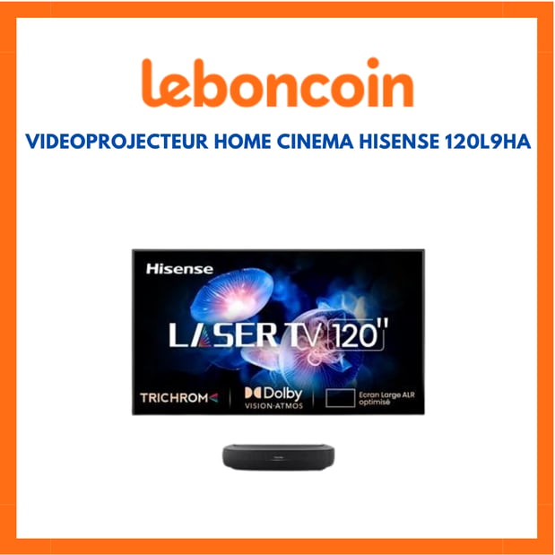 Vends vidéoprojecteur LASER TV HISENSE120L9HA + ECRAN ALR Ref 1191618  Garantie 2ans chez Boulanger Bordeaux Mérignac.