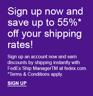Save up to 55% on Shipping with Your New FedEx Account!