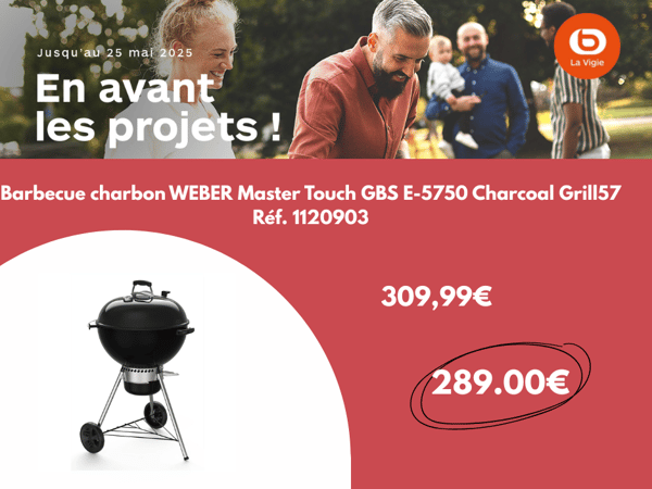Barbecue charbon WEBER Master Touch GBS E-5750 Charcoal Grill57 Réf. 1120903