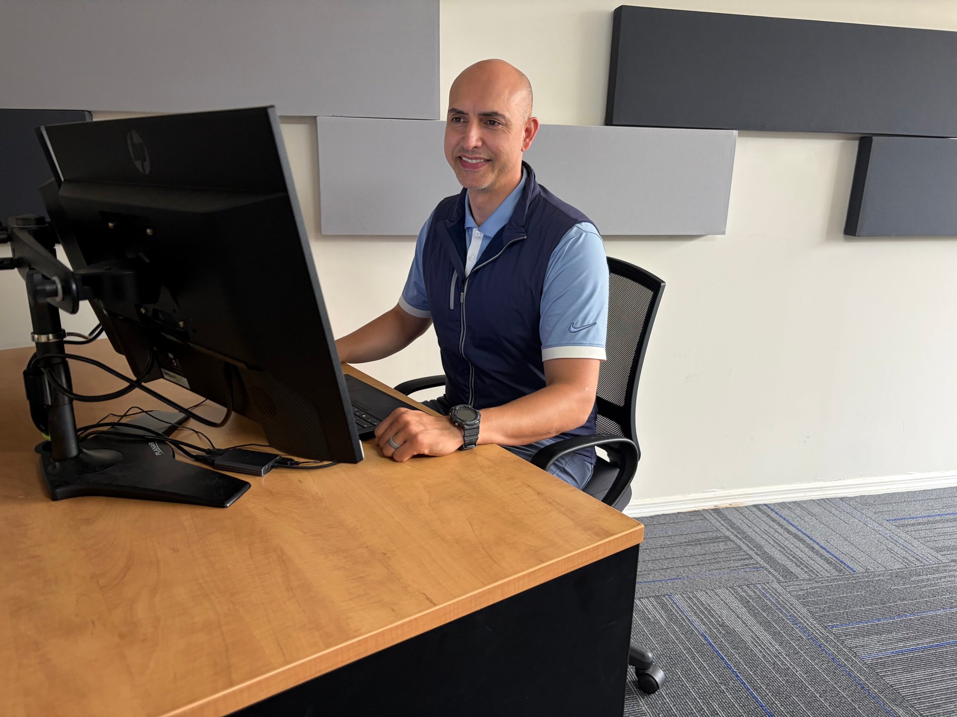 Agency owner at desk