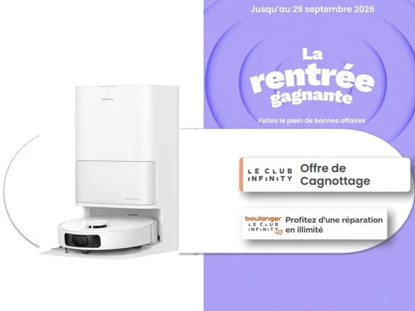 Découvrez l'aspirateur robot laveur Dreame à Tours ! Profitez d'un cagnottage exceptionnel pour acquérir cet aspirateur robot laveur Dreame à Boulanger Chambray