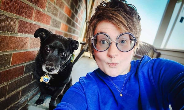 dog and owner taking a selfie