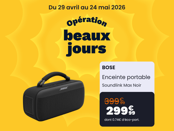Enceinte portable BOSE Soundlink Max Noir à 299€