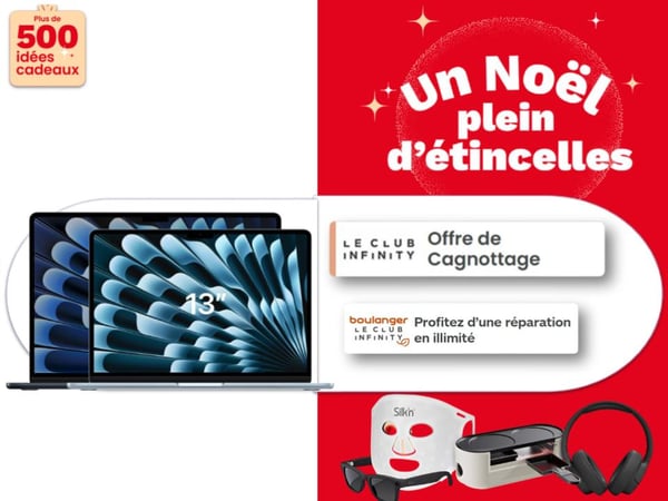 PC portable en promotion chez Boulanger Toulouse Colomiers – ordinateur portable bureautique, gaming, ultrabook, processeur Intel, AMD Ryzen, Apple M3, marques Asus, Lenovo, Acer, MSI, MacBook
MacBook Air et MacBook Pro disponibles chez Boulanger Toulouse Colomiers – Ordinateurs Apple haut de gamme, modèles aussi comparables avec PC portables HP, Dell, Lenovo, Asus et Microsoft Surface.
