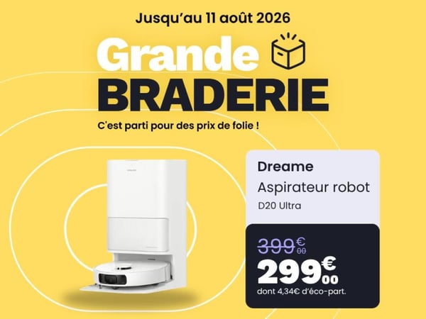 Promo Aspirateur Robot Dreame D20 Ultra à Boulanger Biganos