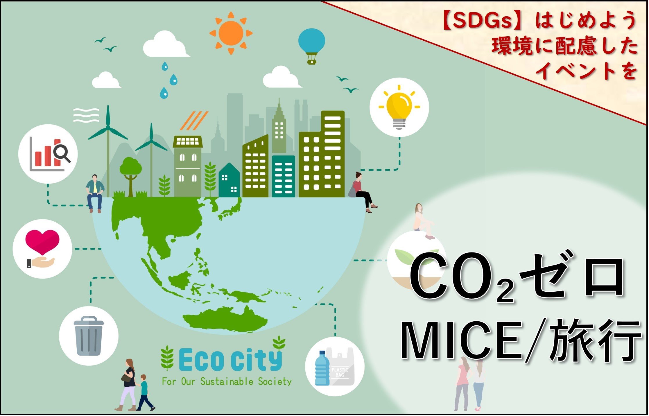 企業の環境対策やSDGsの取り組み支援「CO₂ゼロMICE/旅行」