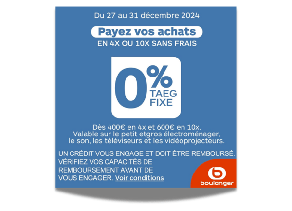 Profitez du 4X ou 10X sans frais chez Boulanger Sainte-Geneviève-des-Bois !