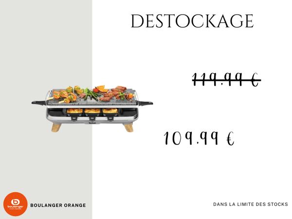 Raclette Tefal Gourmet Pierre à cuire PR620D12
