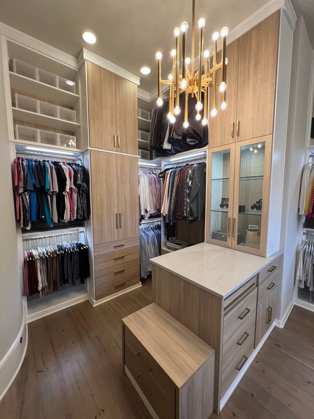 White and Quiet Grove Walk-In Master closet