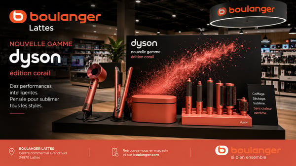 Découvrez la nouvelle collection Dyson ÉditionAbricot Céramique chez Boulanger Lattes !