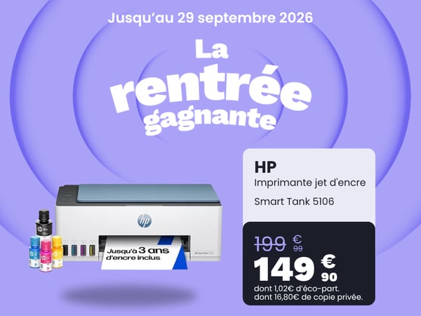 Imprimante jet d'encre HP Smart Tank 5106
