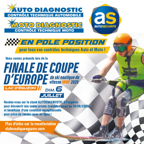 Auto Diagnostic soutient la finale de la Coupe d’Europe de ski nautique de vitesse à Eguzon !
