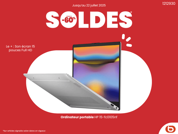 découvrez le Ordinateur portable HP 15-fc0105nf dans votre magasin Boulanger Boulogne-Sur-Mer