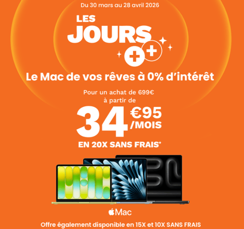 Offre sans frais sur les MAC dans votre magasin Boulanger Bourges