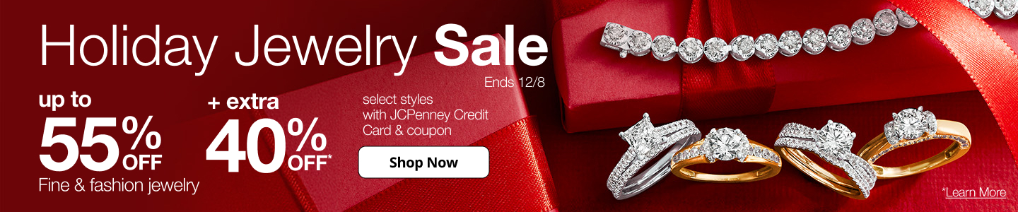Save up to 55% off plus an extra 40% off during JCPenney's Holiday Jewelry Sale