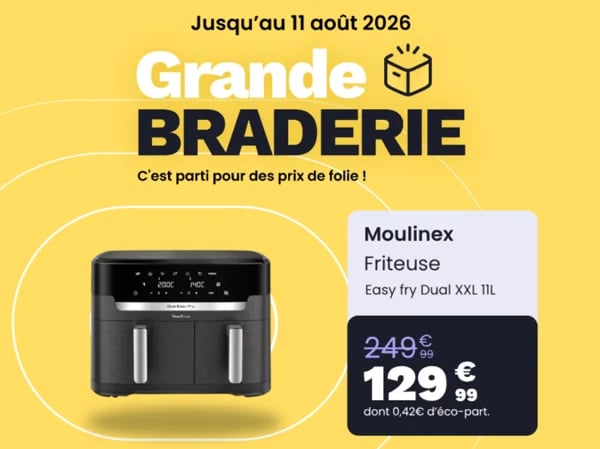 🍳 Grande Braderie : Révolutionnez vos repas avec le Airfryer Moulinex Easy Fry Dual XXL à prix sacrifié ! 📦