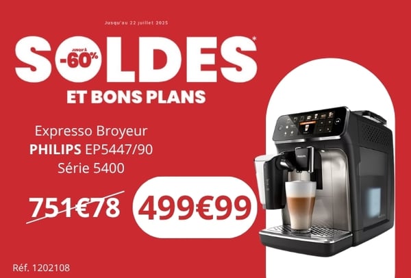 Expresso Broyeur PHILIPS EP5447/90 Série 5400 BOULANGER Perpignan