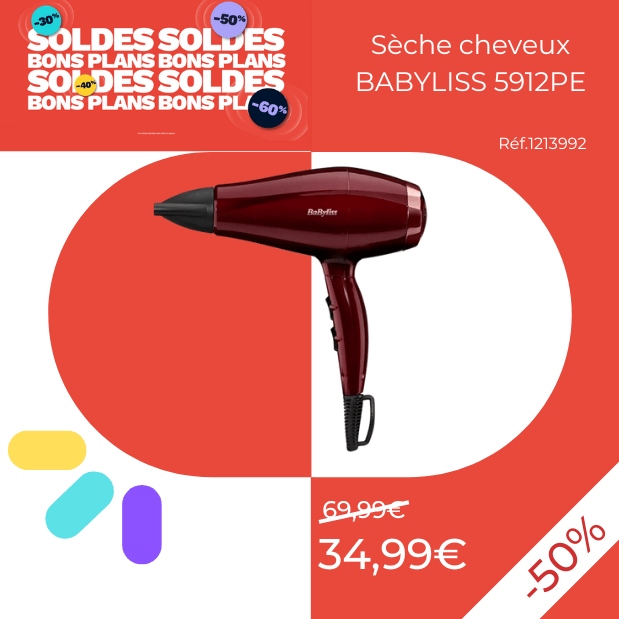 Sèche cheveux BABYLISS 5912PE