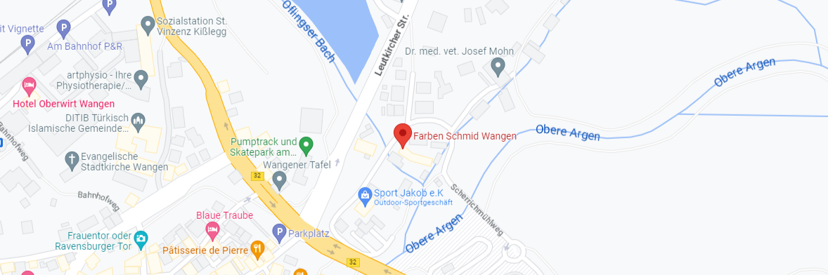 Karte des Standorts Farben Schmid Wangen