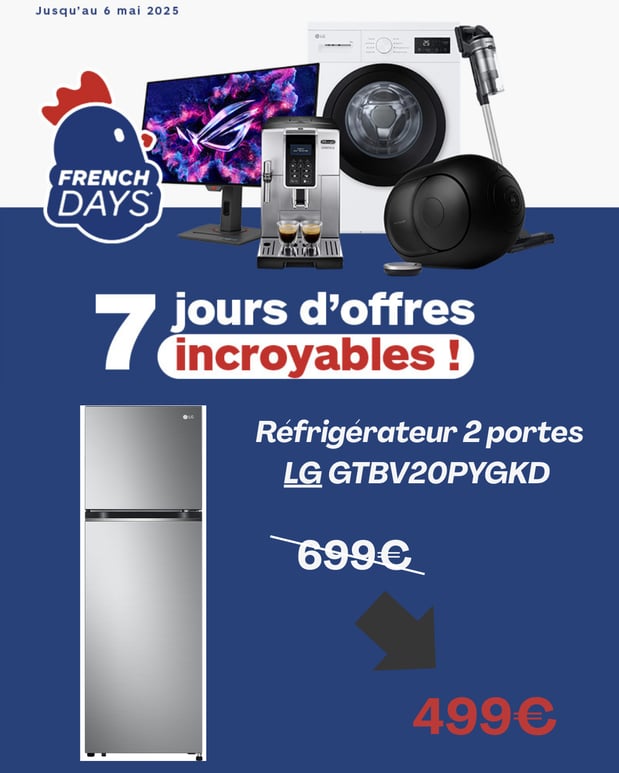 Réfrigérateur 2 portes LG GTBV20PYGKD