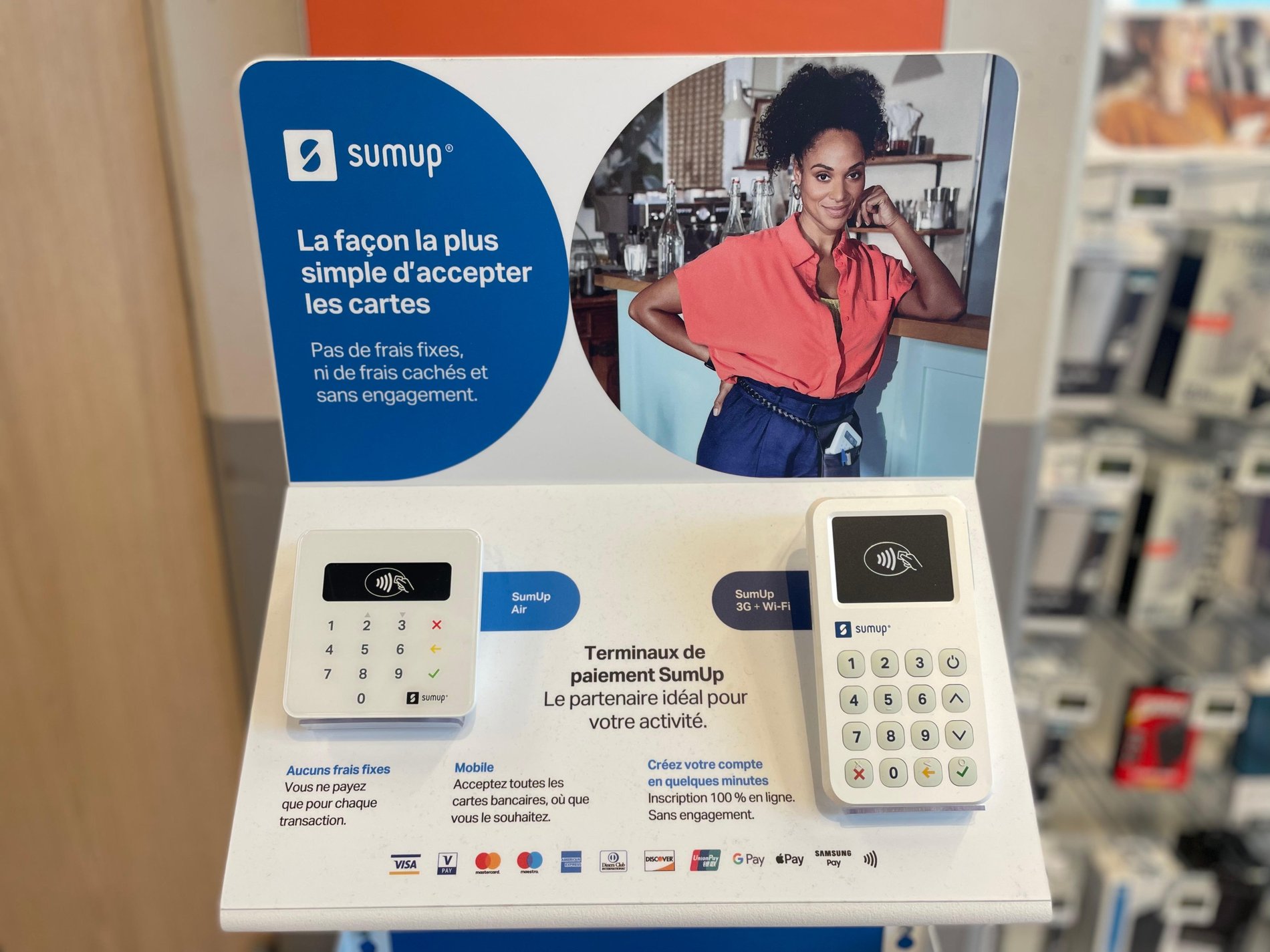 Le terminal de paiement Sumup est présent chez Boulanger Nice Valley au rayon téléphonie !