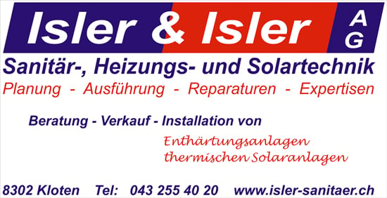 Isler & Isler AG, Sanitär-, Heizungs- und Solartechnik, Kloten ZH