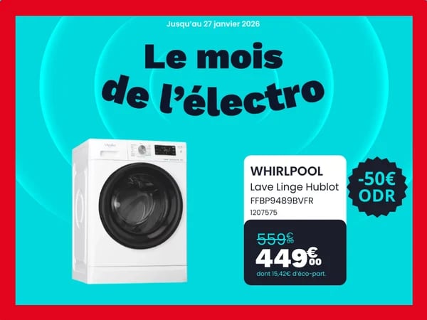 Lave linge hublot WHIRLPOOL FFBP9489BVFR