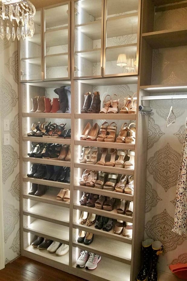 Custom closet shoe organization with drawer closet organizer California Closets  New Orleans & Gulf Coast