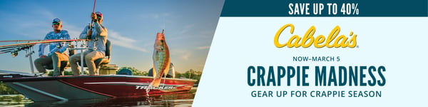 Save up to 40% at the Crappie Madness Sale at Cabela's