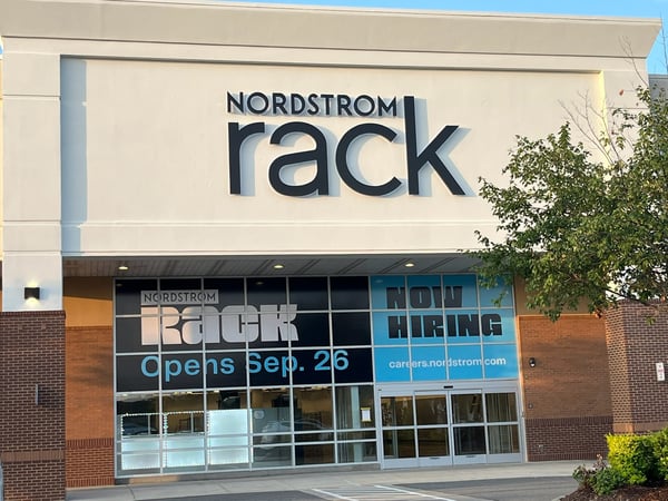 Exterior store front of Nordstrom Rack Mooresville Crossing in Mooresville