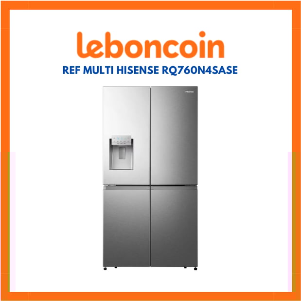 Réfrigérateur multi portes HISENSE RQ760N4SASE, froid ventilé, Garantie 2 ans chez Boulanger Bordeaux Mérignac.