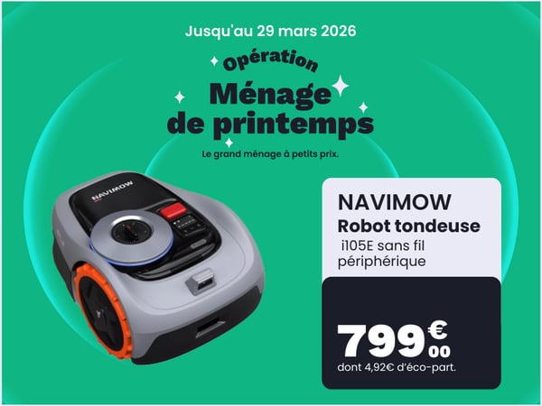 Robot tondeuse NAVIMOW i105E sans fil périphérique, 500 m² de superficie