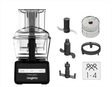 Magimix, noir , pétrir, émulsionner, hacher, trancher,
