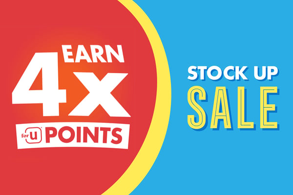 earn 4x for u points stock up sale