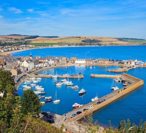 The harbour at Stonehaven bay in Aberdeenshire