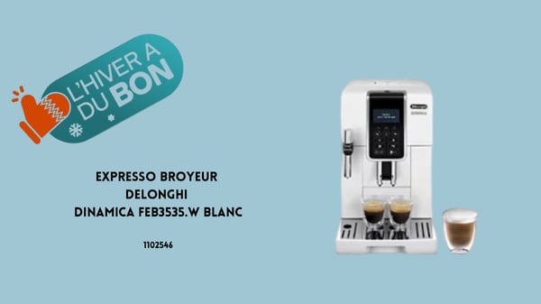 Expresso Broyeur Delonghi Dinamica FEB3535.W blanc Boulanger Osny