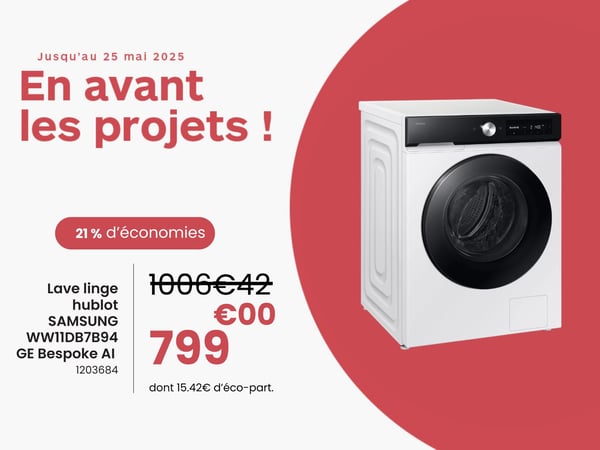 Lave linge hublot SAMSUNG WW11DB7B94GE Bespoke AI